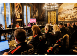 El alcalde Jaume Collboni y la consellera Núria Parlon en la Junta Local de Seguridad de Barcelona.