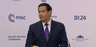 Marco Rubio, durante su intervención en la Conferencia de Seguridad de Múnich (14/02/2026).