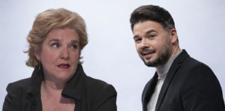 Pilar Rahola y Gabriel Rufián en un montaje sobre la polémica del frente de izquierdas.