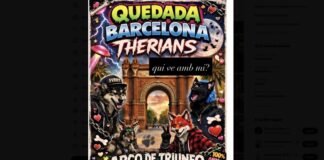 Cartel de la convocatoria de la quedada therian en el Arc de Triomf de Barcelona que terminó en disturbios.