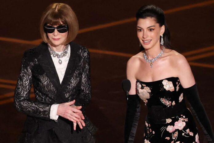 Anne Hathaway y Anna Wintour