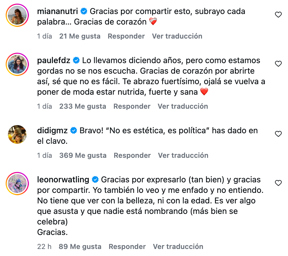 Chloé Wallace rompe el silencio sobre la obsesión por la delgadez extrema