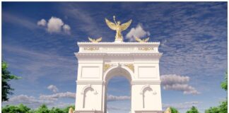 Recreación del arco del triunfo propuesto por Donald Trump en Washington DC