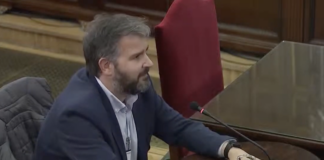 Ferran Burriel durante su comparecencia en el Tribunal Supremo en el juicio del procés