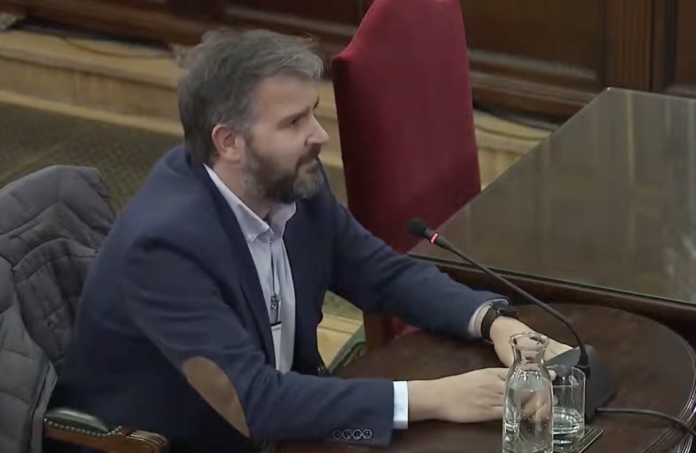 Ferran Burriel durante su comparecencia en el Tribunal Supremo en el juicio del procés