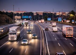 Tráfico en autopista durante la operación retorno en Cataluña