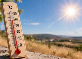Cataluña se prepara para la segunda ola de calor del verano con máximas de hasta 40 grados Termómetro marcando más de 30 grados en un día caluroso de abril en Cataluña