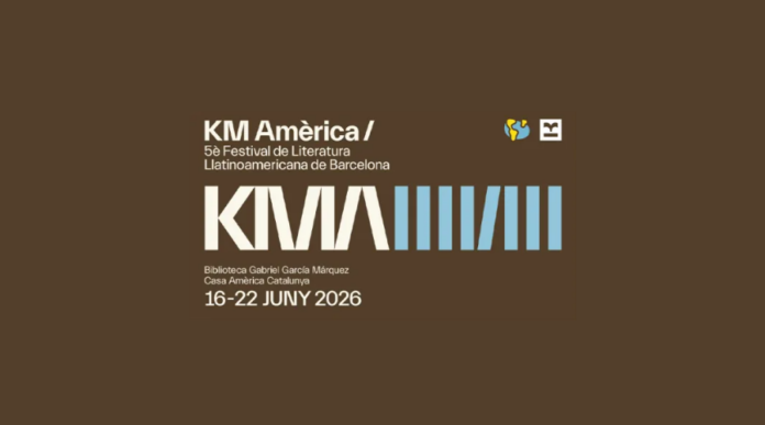 Cartel oficial de la quinta edición del Festival KM Amèrica, que se celebrará en Barcelona del 16 al 22 de junio de 2026.