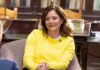 Miriam González Durántez durante una entrevista en TVE.
