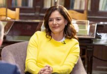 Miriam González Durántez durante una entrevista en TVE.