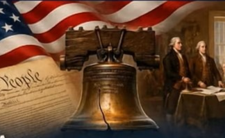 La Campana de la Libertad, la Constitución y los Padres Fundadores de Estados Unidos con motivo del 250 aniversario de la independencia.