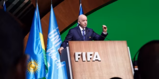 Gianni Infantino, presidente de la FIFA, durante una intervención en un acto oficial del organismo.