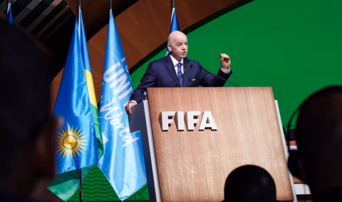 Gianni Infantino, presidente de la FIFA, durante una intervención en un acto oficial del organismo.