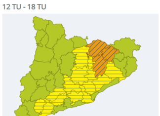 Cataluña activa la alerta por lluvias torrenciales: tormentas con granizo y riesgo de inundaciones este martes Mapa meteocat