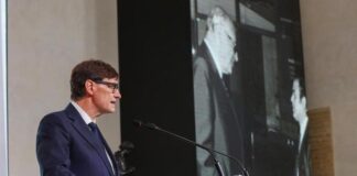 El presidente Salvador Illa durante la inauguración del Any Josep Tarradellas.