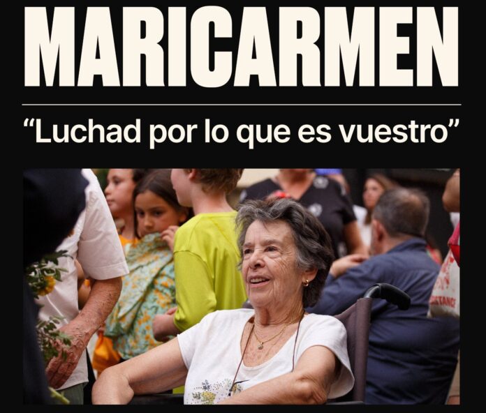 Maricarmen Abascal, símbolo de la lucha contra los desahucios, con el mensaje «Luchad por lo que es vuestro»