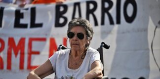 Mari Carmen Abascal en una de las últimas movilizaciones por la vivienda.