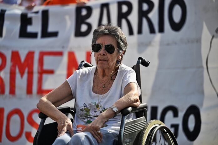 Mari Carmen Abascal en una de las últimas movilizaciones por la vivienda.